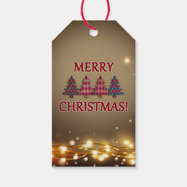 Chequered Trees Gift Tags (Front)