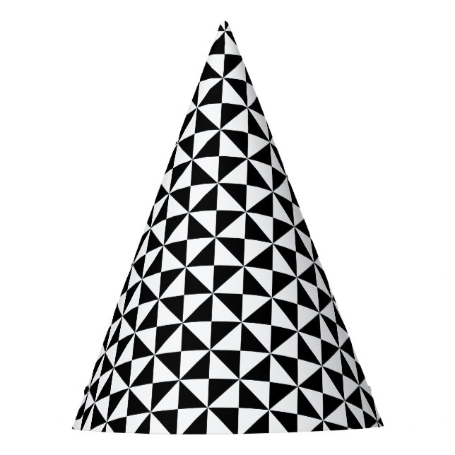 Chequered Triangles Party Hat (Front)