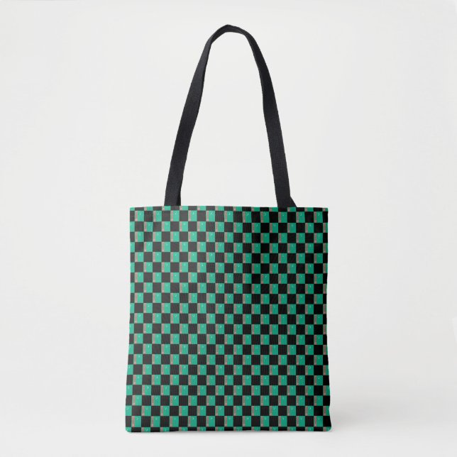 Chequered Turkmenistan Flag Pattern  Tote Bag (Front)