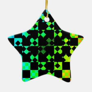 Chequered Twist by Kenneth Yoncich Ceramic Ornament