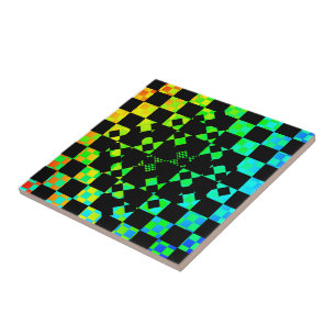 Chequered Twist by Kenneth Yoncich Ceramic Tile