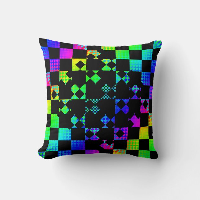 Chequered Twist by Kenneth Yoncich Cushion (Front)