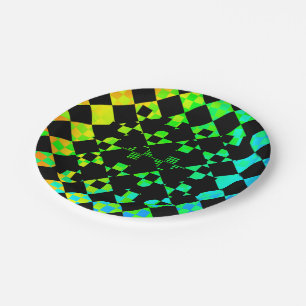 Chequered Twist by Kenneth Yoncich Paper Plate