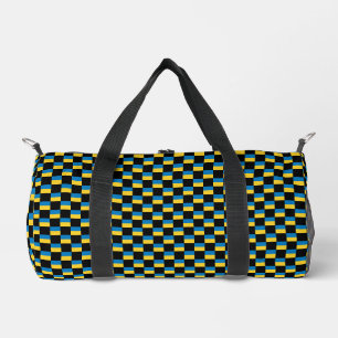 Chequered Ukraine Flag Pattern Duffle Bag