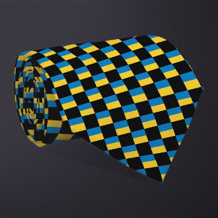 Chequered Ukraine Flag Pattern  Tie