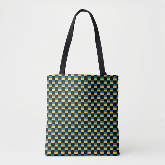 Chequered Ukraine Flag Pattern  Tote Bag (Front)