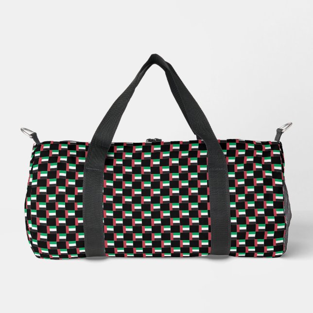 Chequered United Arab Emirates Flag Pattern  Duffle Bag (Front)