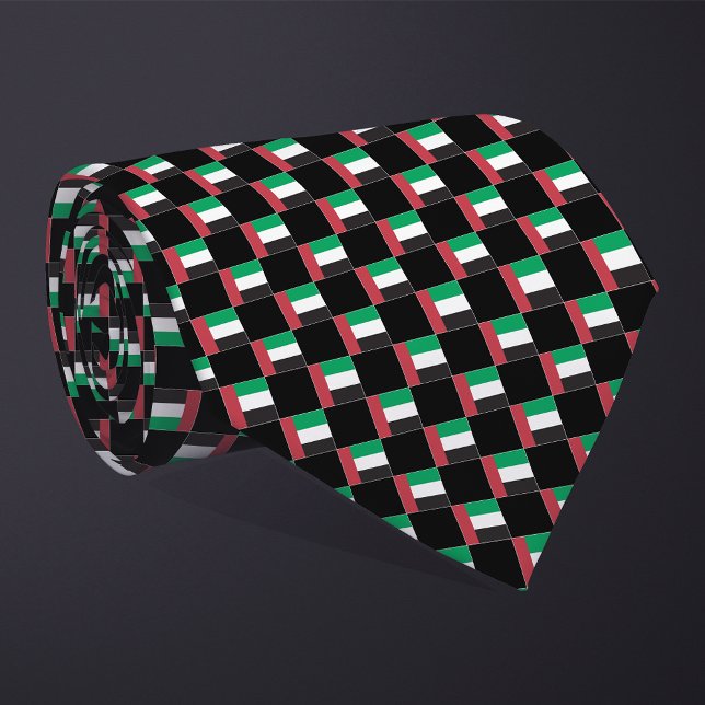 Chequered United Arab Emirates Flag Pattern  Tie (Creator Uploaded)