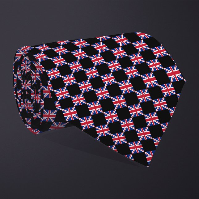 Chequered United Kingdom Flag Pattern  Tie (Creator Uploaded)