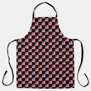 Chequered United States Flag Pattern Apron