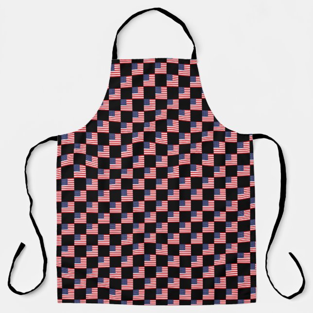 Chequered United States Flag Pattern  Apron (Front)