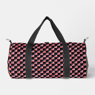 Chequered United States Flag Pattern Duffle Bag
