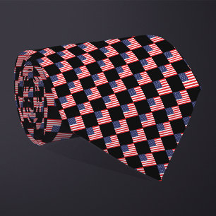 Chequered United States Flag Pattern Tie