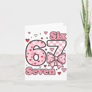 Chequered Valentine Cute Six Seven 6 7 Meme Teens  Card