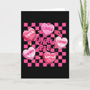 Chequered Valentine You Are Loved Worthy Enough Ca Card