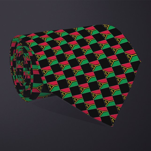 Chequered Vanuatu Flag Pattern  Tie (Creator Uploaded)