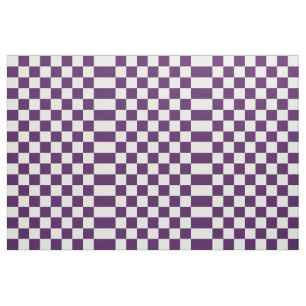 Chequered Violet and White Geometric Fabric