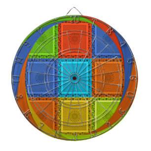 Chequered Whirl Art Print Dartboard