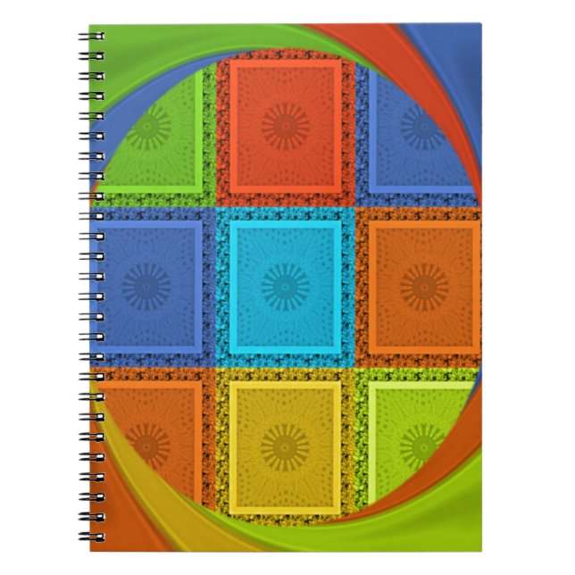 Chequered Whirl Art Print Notebook (Front)