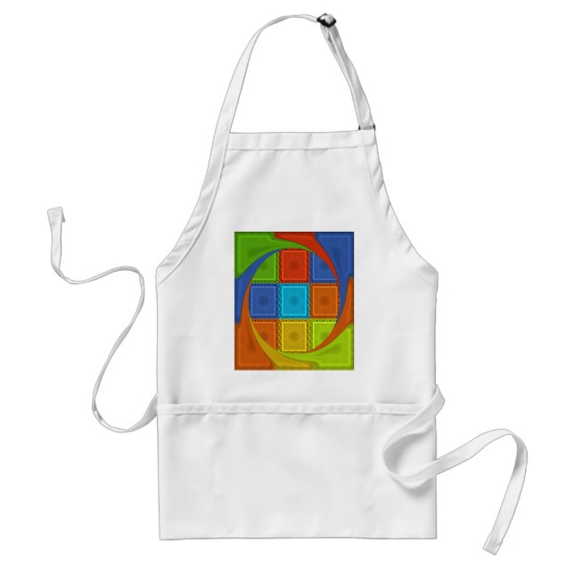 Chequered Whirl Art Print Standard Apron (Front)