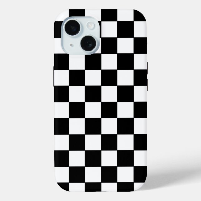 Chequered White and Black  Case-Mate iPhone Case (Back)
