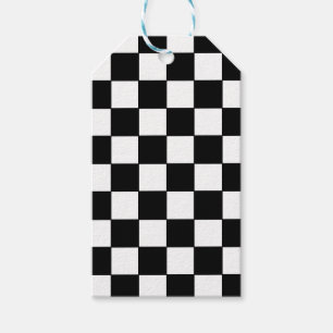 Chequered White and Black  Gift Tags