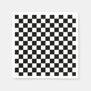 Chequered White and Black Napkin