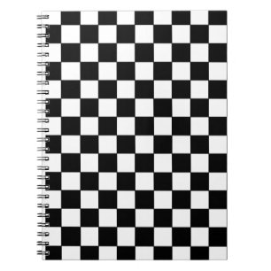 Chequered White and Black Notebook