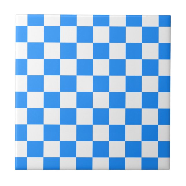 Chequered - White and Blue Tile (Front)