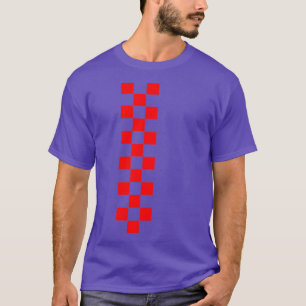 Chequered White Red Line T-Shirt