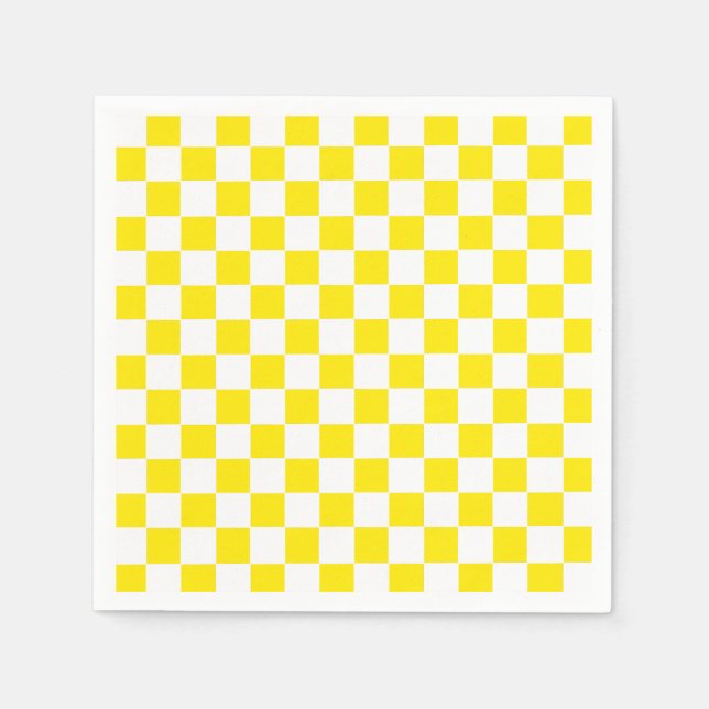 Chequered yellow and White Napkin (Front)
