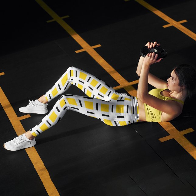 Chequered Yellow Capri Leggings (Creator Uploaded)
