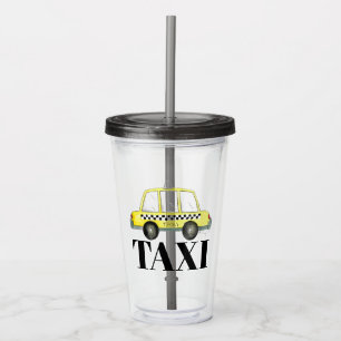 Chequered Yellow New York City Taxi Cab NYC Acrylic Tumbler