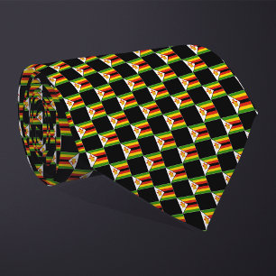 Chequered Zimbabwe Flag Pattern Tie