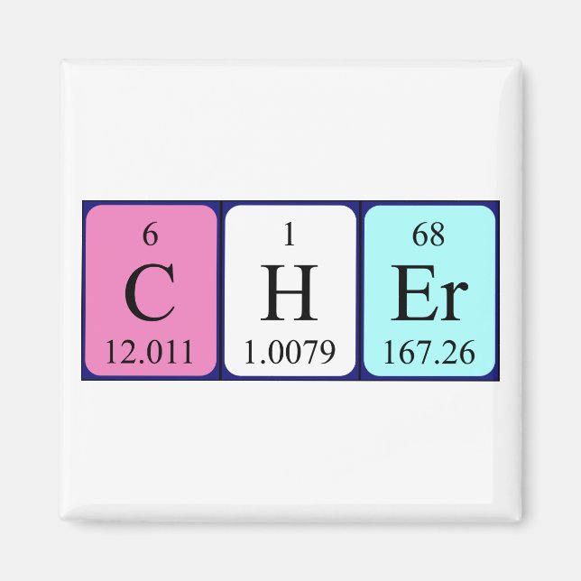 Cher periodic table name magnet (Front)