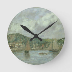Cherbourg, 1883 (oil on canvas) round clock