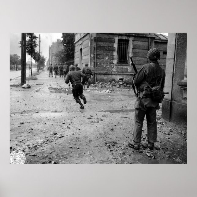 Cherbourg France U.S. Street Fighting World War II Poster (Front)