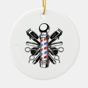 Cherie Huntley The Barber Collection Ceramic Ornament