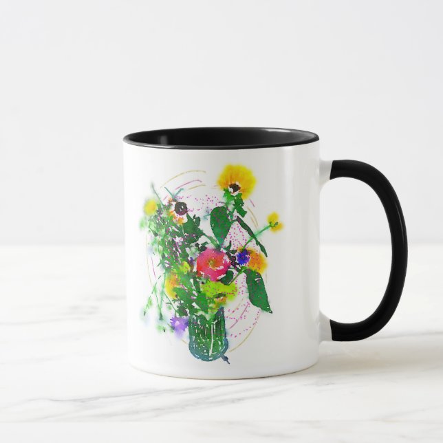 Cherie's Garden Black 11 oz Combo Mug (Right)