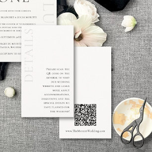 Cherise Elegant Simple QR Code Wedding Details Enclosure Card