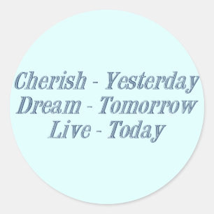 Cherish dark blue classic round sticker
