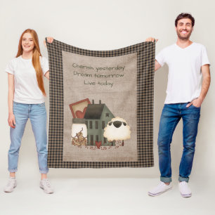 Cherish Dream Live - Primitive Country Fleece Blanket