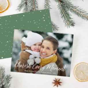cherish every moment merry christmas holiday card