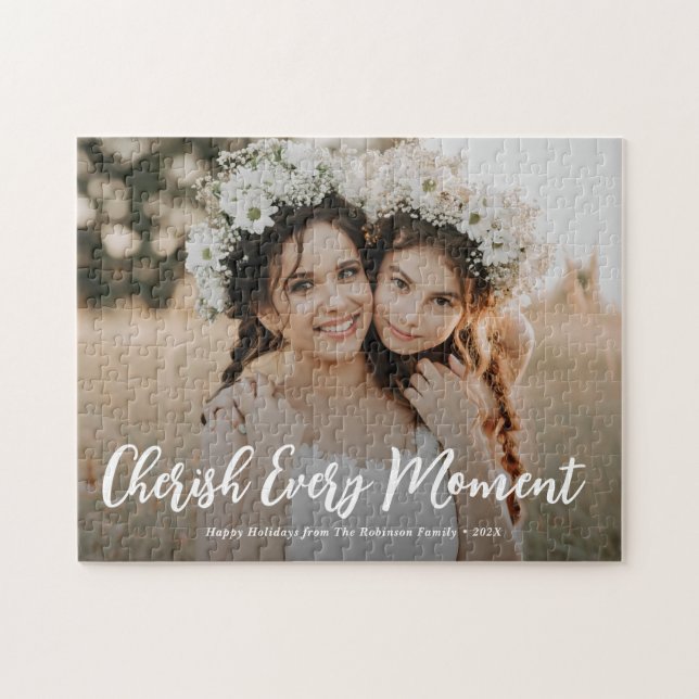 cherish every moment merry christmas jigsaw puzzle (Horizontal)