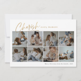 Cherish every moment modern photo collage card