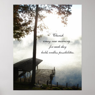 Cherish Every Morning - Foggy Lake Poster