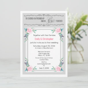 Cherish In Friendship & Love Wedding Invite
