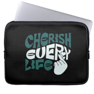 Cherish Life – Love & Kindness Art Laptop Sleeve