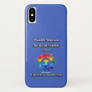 Cherish Neurodiversity. World Autism Awareness Day iPhone X Case