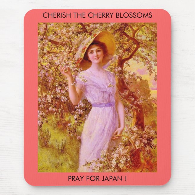 CHERISH THE CHERRY BLOSSOMS MOUSE PAD (Front)